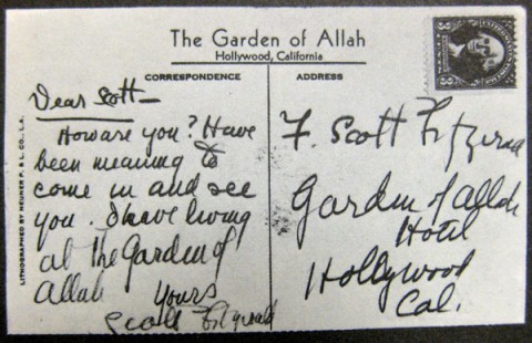 F. Scott Fitzgerald postcard