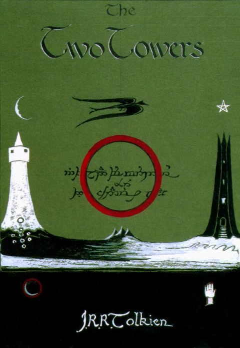 The Two Towers Book Cover by JRR Tolkien_1-480