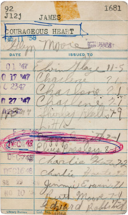 elvis library card