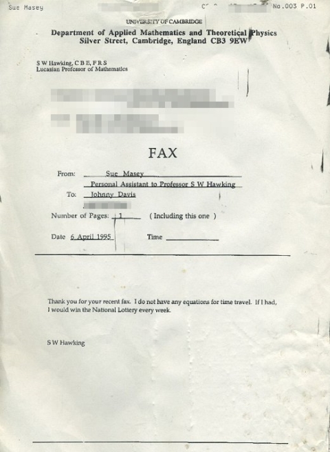 Hawking fax